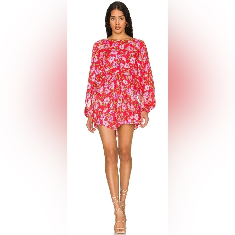LoveShackFancy Anila Floral Mini Blouson Dress - Size M